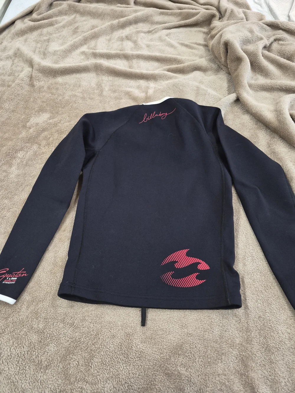 Billabong Kids' Long Sleeve Wetsuit Top - Black/Red Size 6